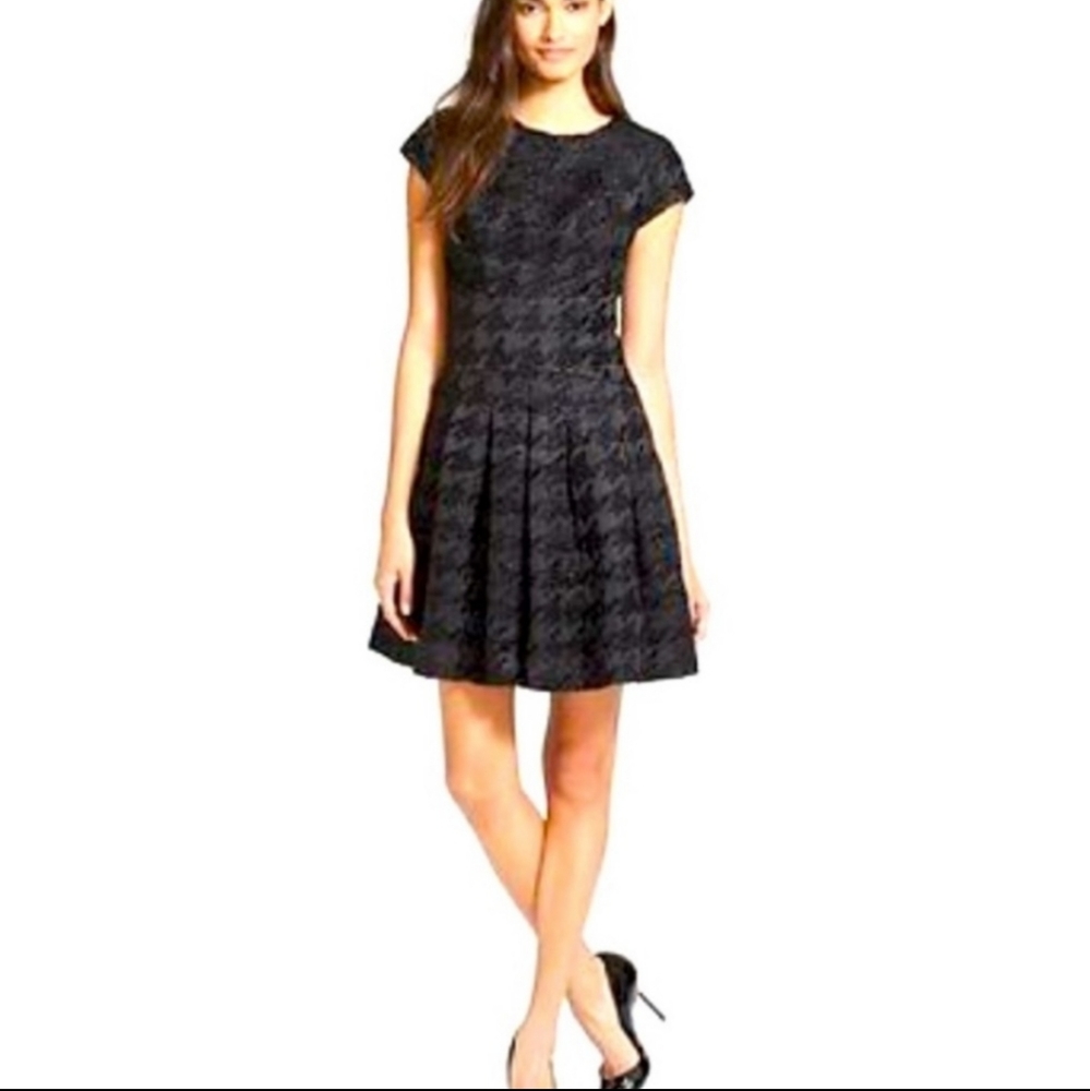 TED BAKER CALEY BLACK JACQUARD SPECKLED DETAILED DRESS SZ 10/12 US or TB UK sz 4